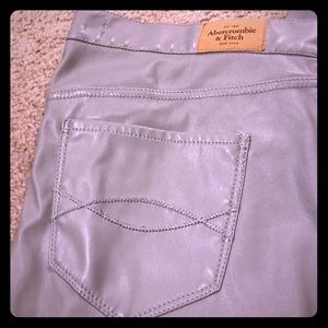 Gray faux leather skinny jeans!